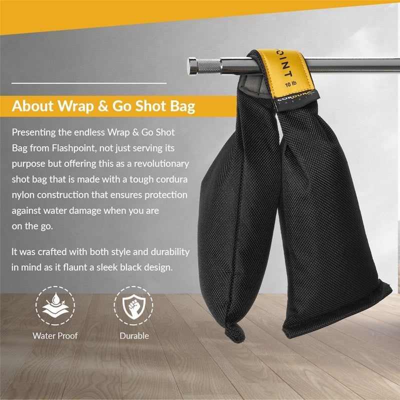 Glow Flashpoint 10 lbs Wrap & Go Shot Bag, Cordura Nylon, Black - Image 2
